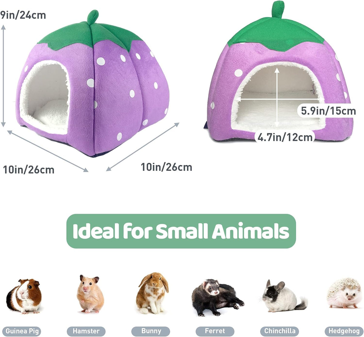 Guinea Pig Hideout Bed Rabbit House Cave Accessories Cozy Hide-Out for Bunny Hedgehog Ferret