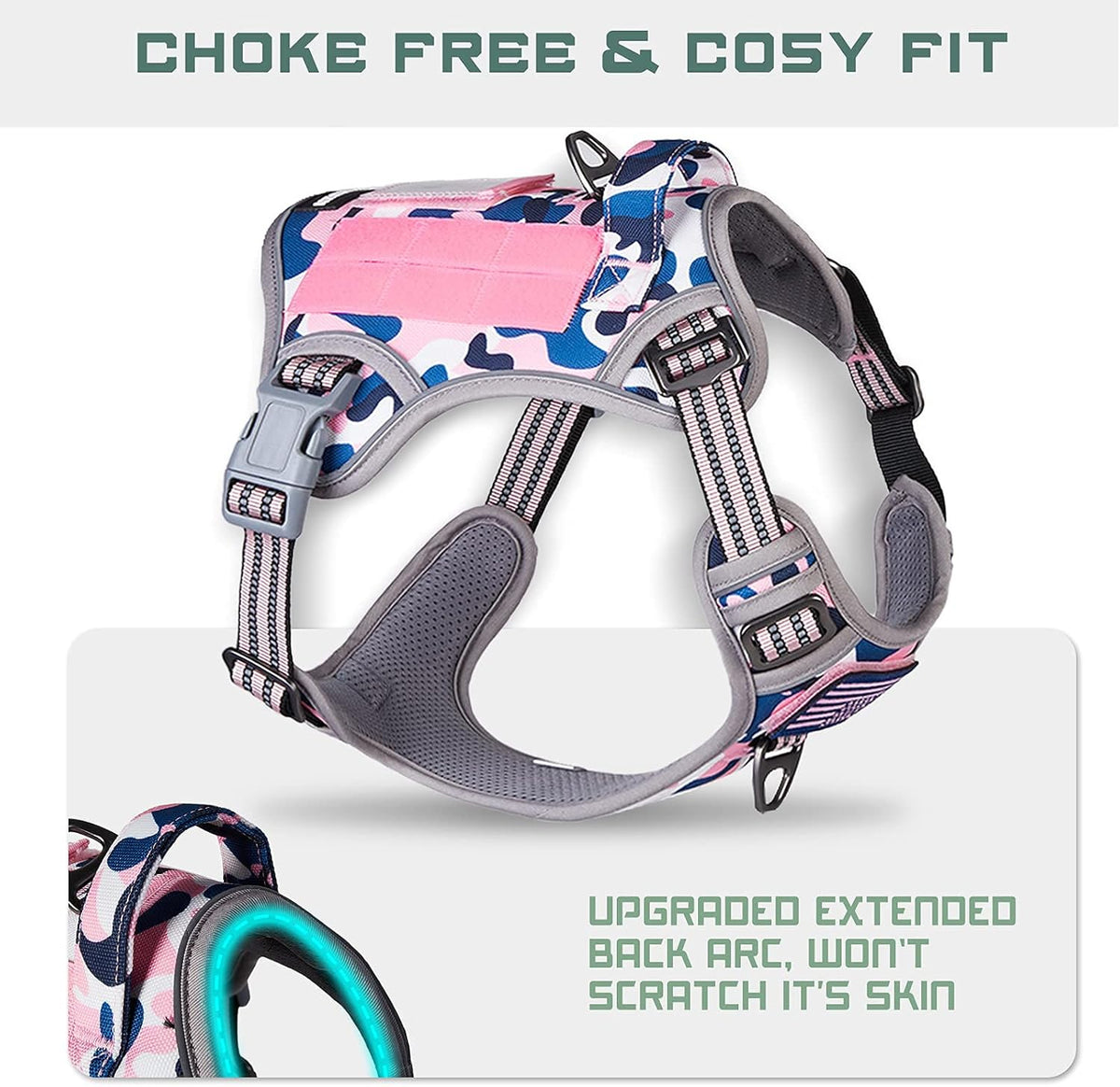 BUMBIN Tactical Dog Harness for Medium Dogs No Pull, Famous TIK Tok No Pull Dog Harness, Fit Smart
