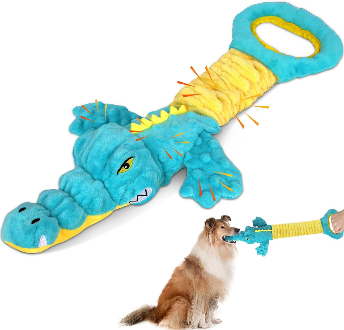 Dog Toys Cute Alligator Dog Toy Tough Plush Puppy Toy for Playtime, Training & Tug of War