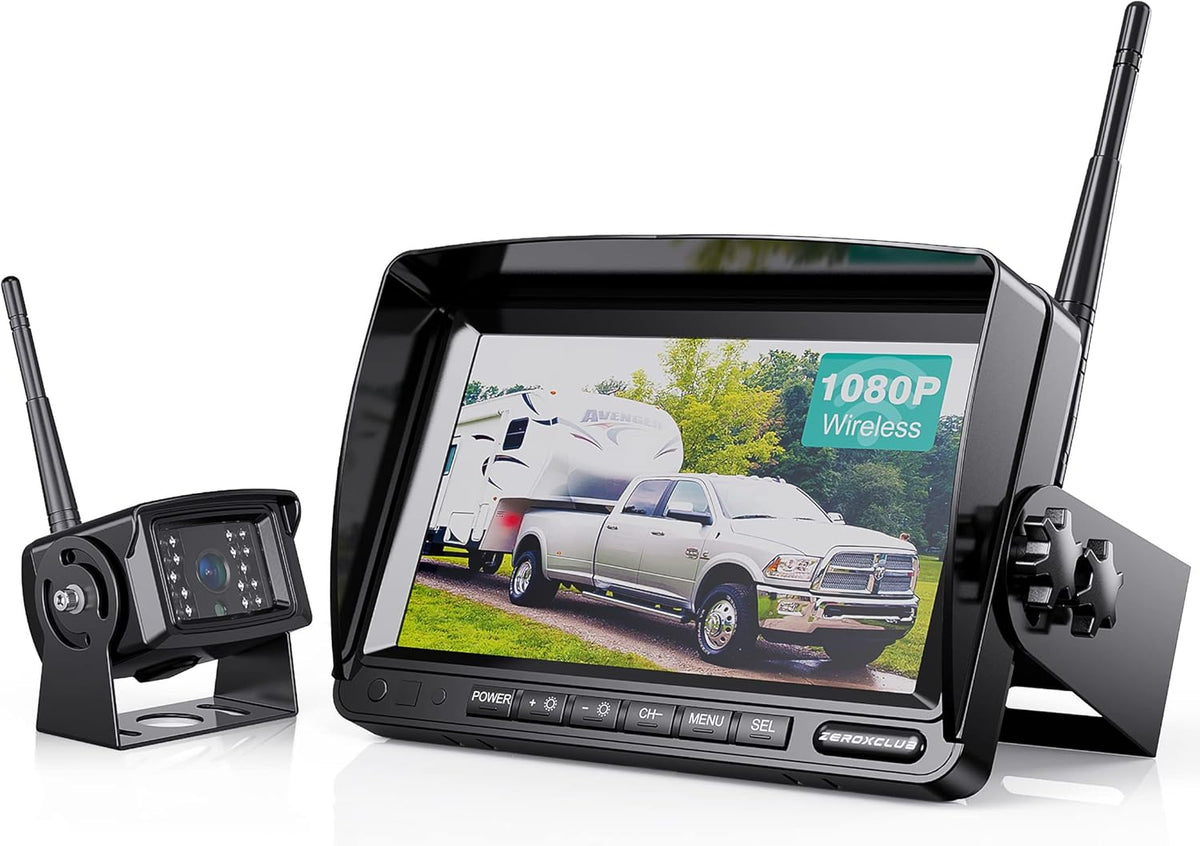 Digital Wireless Backup Camera System Kit, IP69 Waterproof Wireless Rear View Camera + 7?™â€?LCD