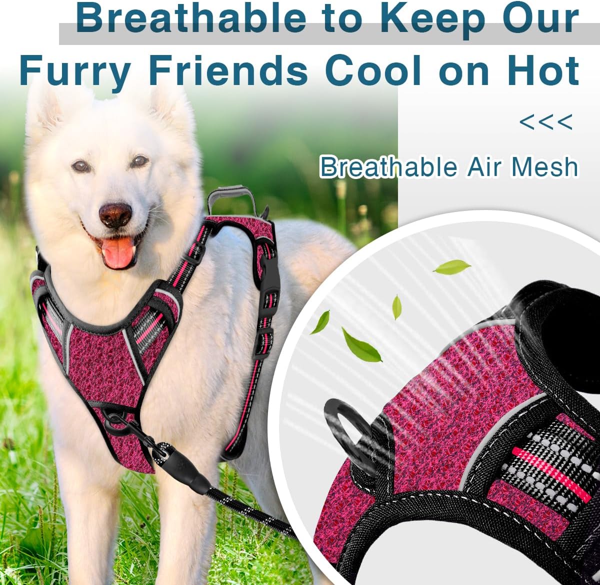 BARKBAY Dog Harness No Pull with ID Tag Pocket - Heavy Duty, Reflective, Easy Control for Large