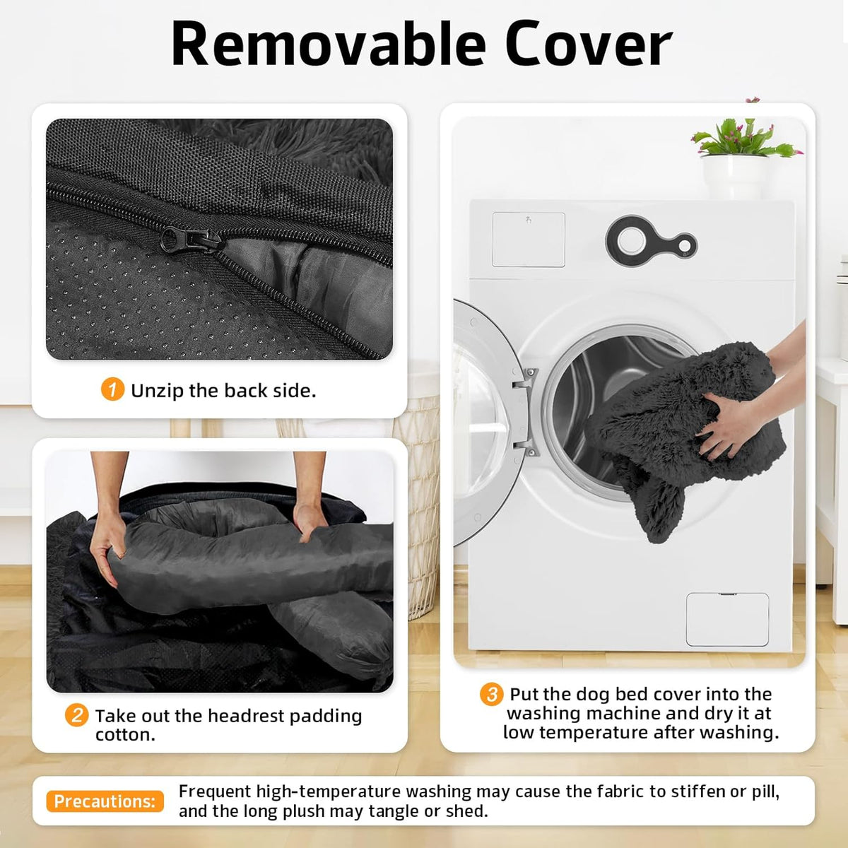 Calming Dog Bed Fluffy Plush Dog Mat for Furniture Protector with Removable Washable Cover for