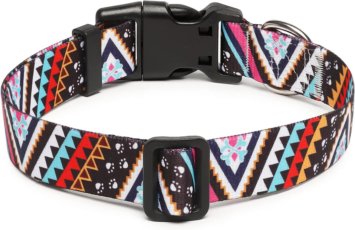 Mercano Adjustable Dog Collar - Special Design Patterns, Soft Nylon Comfortable Durable Pet Collar
