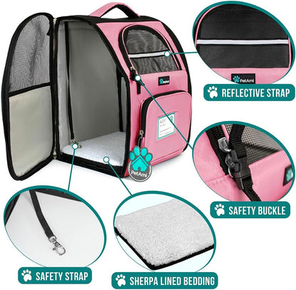 PetAmi Dog Backpack Carrier for Small Large Cat, Pet, Puppy, Ventilated Pet Hiking Backpack Travel