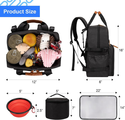 Modoker Dog Travel Bag, Airline Approved Backpack for Pet Accessories Organizer, Tote Weekend Bag