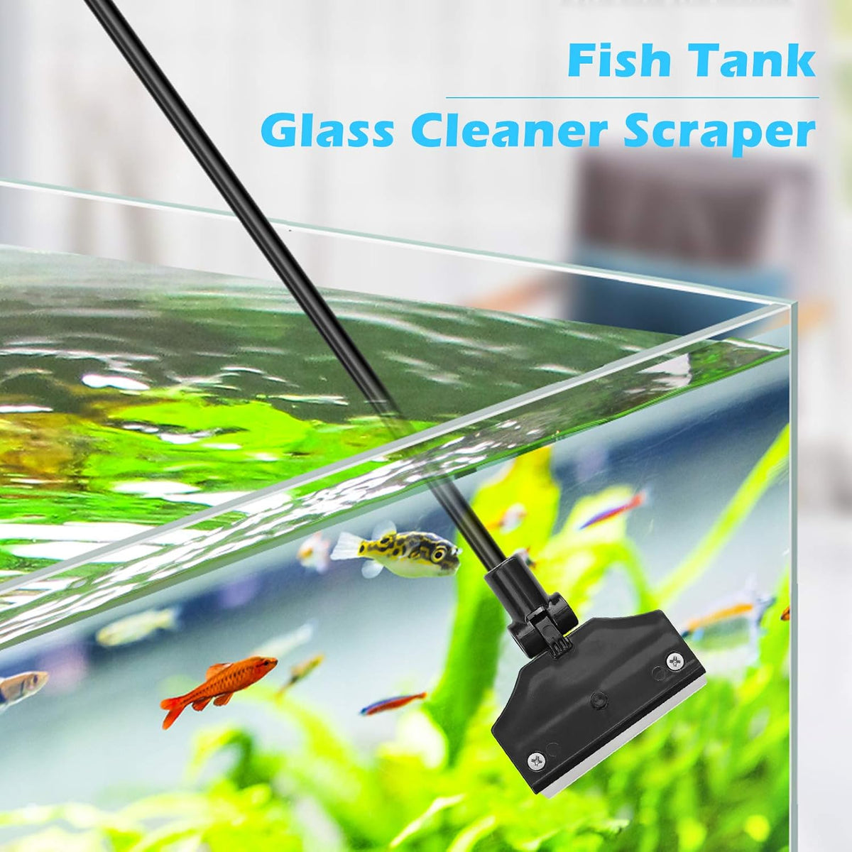 Aquarium Algae Scraper,Aquarium Glass Cleaner,Fish Tank Cleaner, Aquarium Scraper with 10 Blades,26
