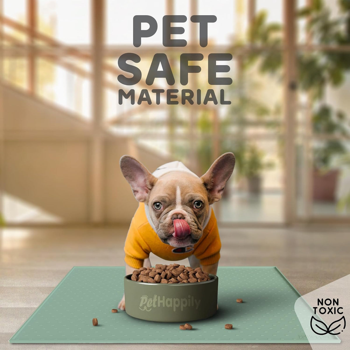 Dog Food Mat - 24x15 Raised Edges Dogs Mat for Food and Water Prevent Spill, Waterproof Cat Food