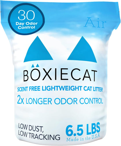 Boxie® Unscented 30 Day Natural Odor Control Cat Litter, 6.5lb Lightweight Plant Based Kitty Litter