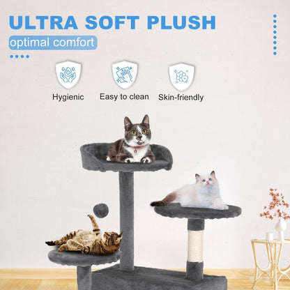 FDW Cat Tree 54in Cat Tower Multi-Level Durable Cat Scratching Post & Cozy Fun Cat Jumping Platform