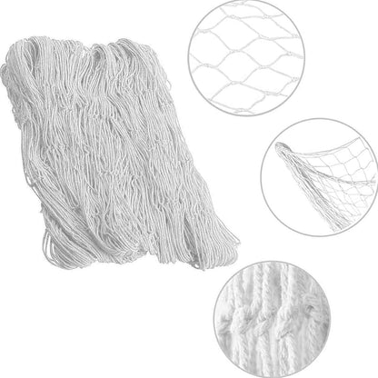 Rosoz Nature Fish Net Wall Decoration with Shells, Ocean Themed Wall Hangings Fishing Net Party