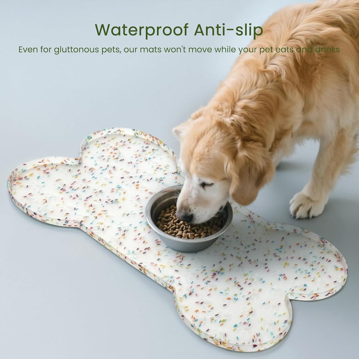 Dog Food Mat Anti-Slip Silicone Dog Bowl Mat Thicker Pet Placemat Waterproof Cat Feeder Pad with