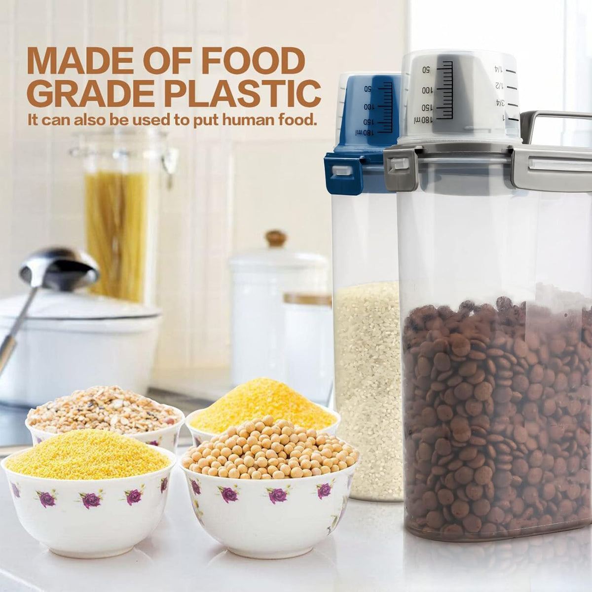 Upgraded Dog Food Storage Container Small, Cat Food Container Airtight, Pet Food Container