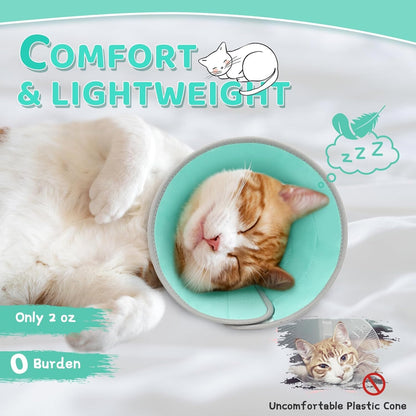 Cat Cone Collar Soft to Stop Licking, Adjustable, Foldable Lightweight Kitten Cones After Surgery
