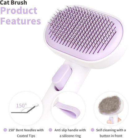 aumuca Cat and Dog Grooming Brush for Shedding, Removes Loose Fur from Long or Short Haired Pets