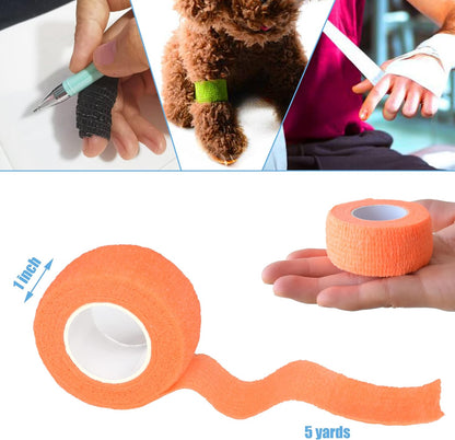 9 Pack 1" x 5 Yards Self Adhesive Bandage Wrap Self Stick Wrap for Ankle, Wrist, Finger, Sports