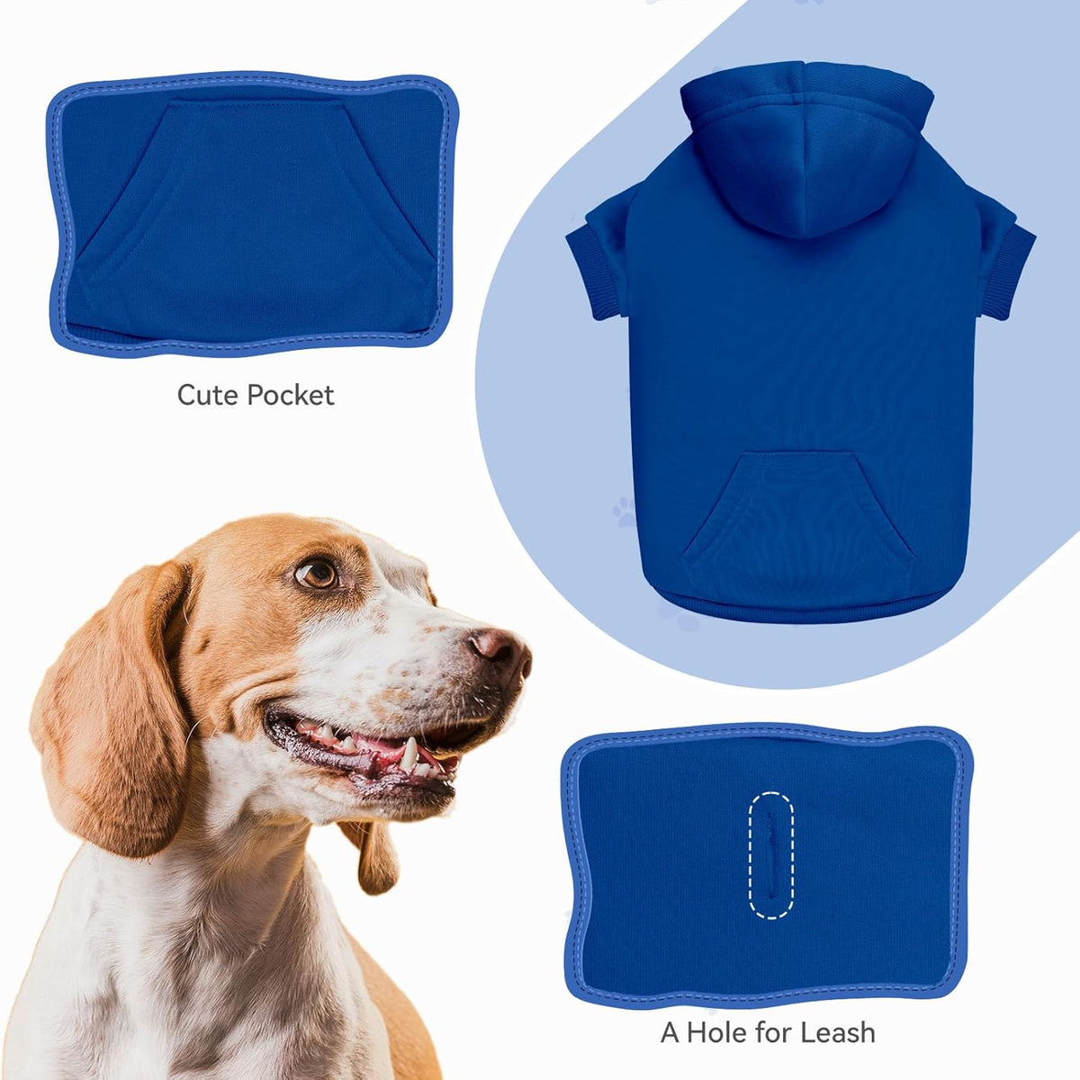 Dog Sweaters for Large Dogs Pet Sweater Solid Soft Brushed Fleece Dog Hoodie Clothes Pet Hoodie