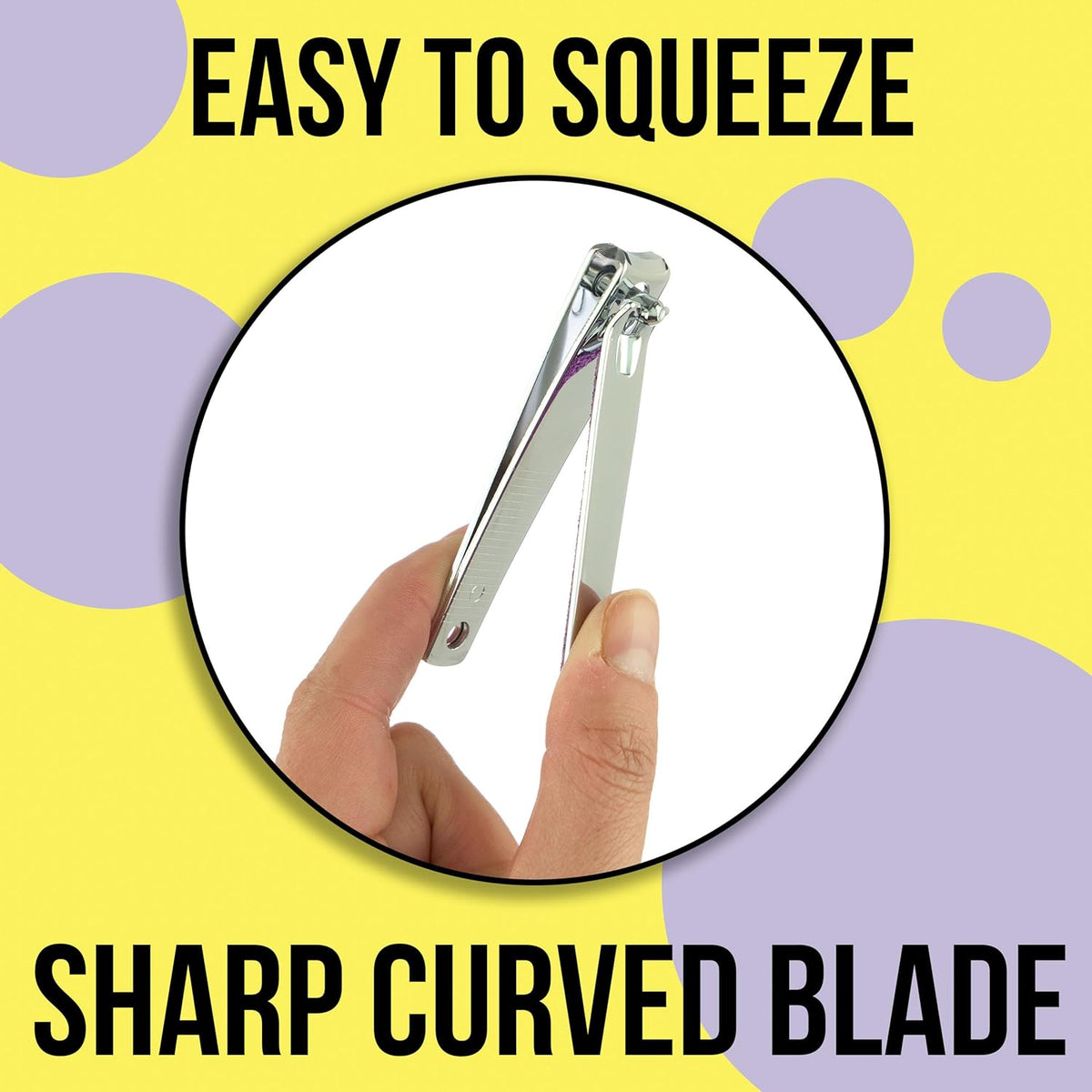 Nail Clippers Set - 2pc Purple Glitter Nail Clipper Value Pack, Big & Small Precision Nail Clippers