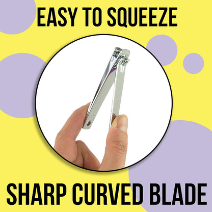 Nail Clippers Set - 2pc Purple Glitter Nail Clipper Value Pack, Big & Small Precision Nail Clippers