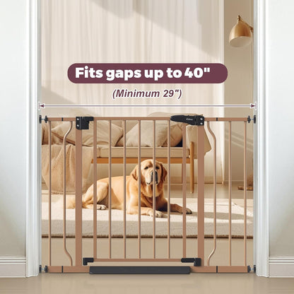 29"-40" Baby Gate for Stairs, Auto Close Stroller Friendly Dog Gate Indoor for Doorways, Pressure