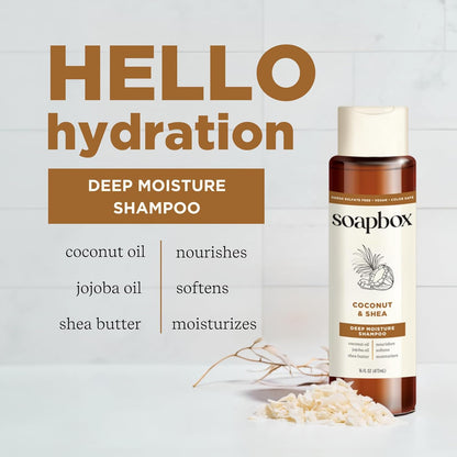 Soapbox Shampoo and Conditioner Set with Coconut Oil, Jojoba Oil, Aloe and Shea Butter to