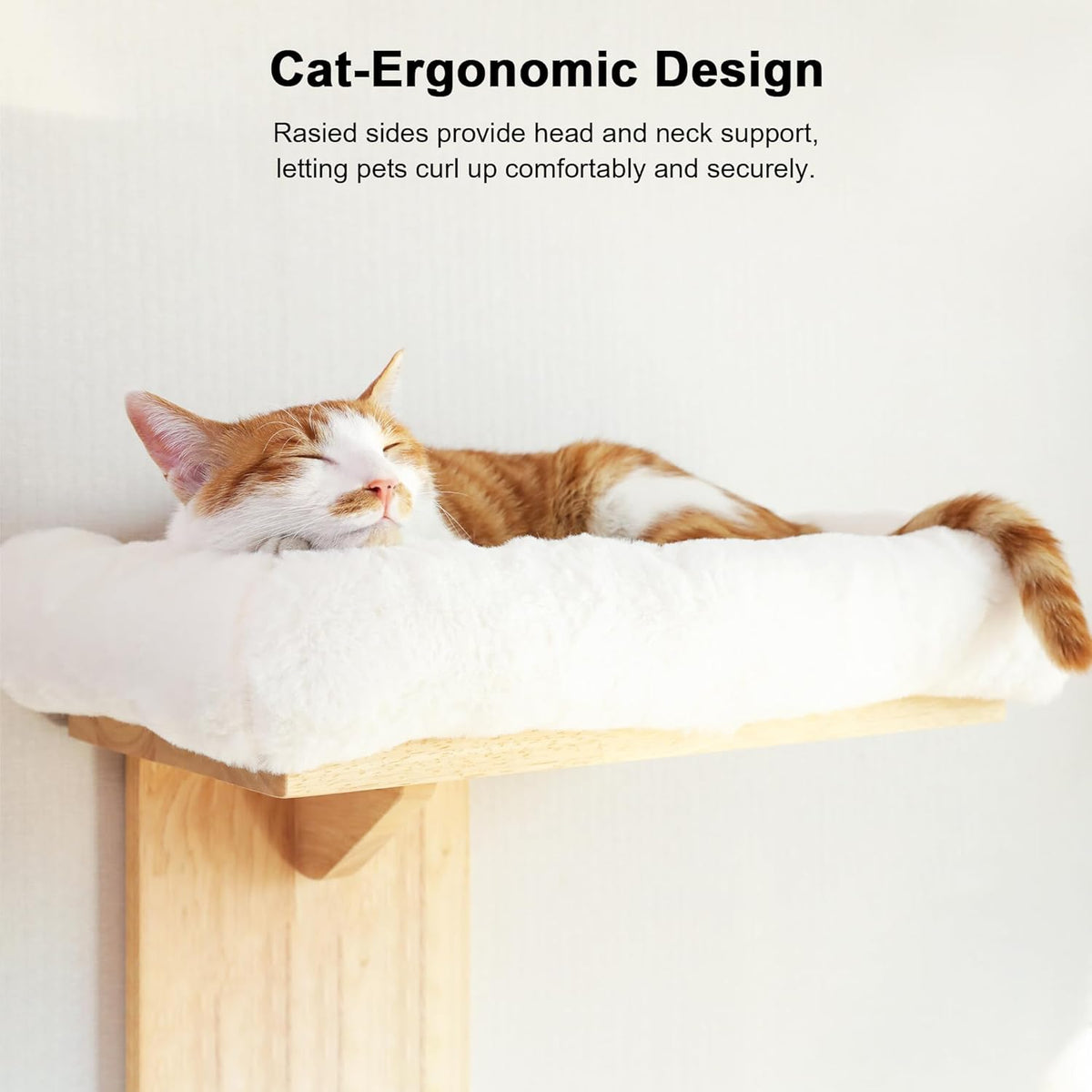 FUKUMARU Cat Wall Shelves, 2 Platform Cats Walls Furniture, Tree Shape Kitten Floating Shelf with
