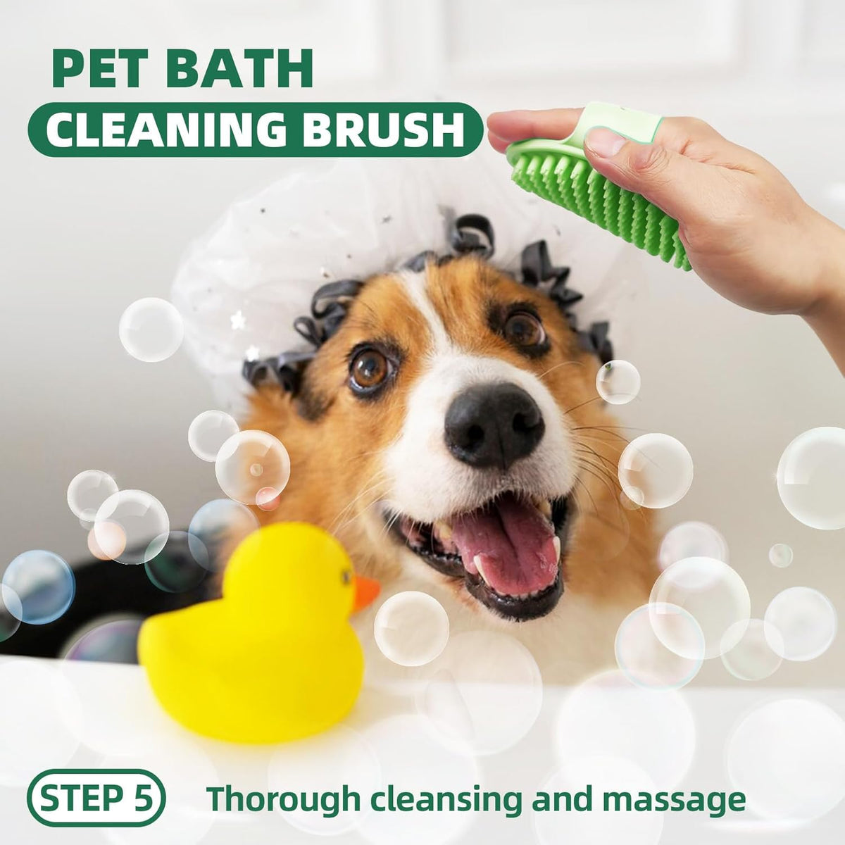 Pet Grooming Kit - 7 PCS Green Deshedding Brush Set with Undercoat Rake, Slicker Brush, Bath Brush