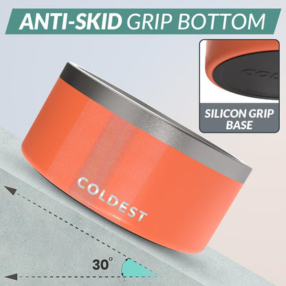 Coldest Dog Bowl - Anti Rust Metal, Non Slip, 3 Layers Insulated Stainless Steel Dog Bowls - Spill