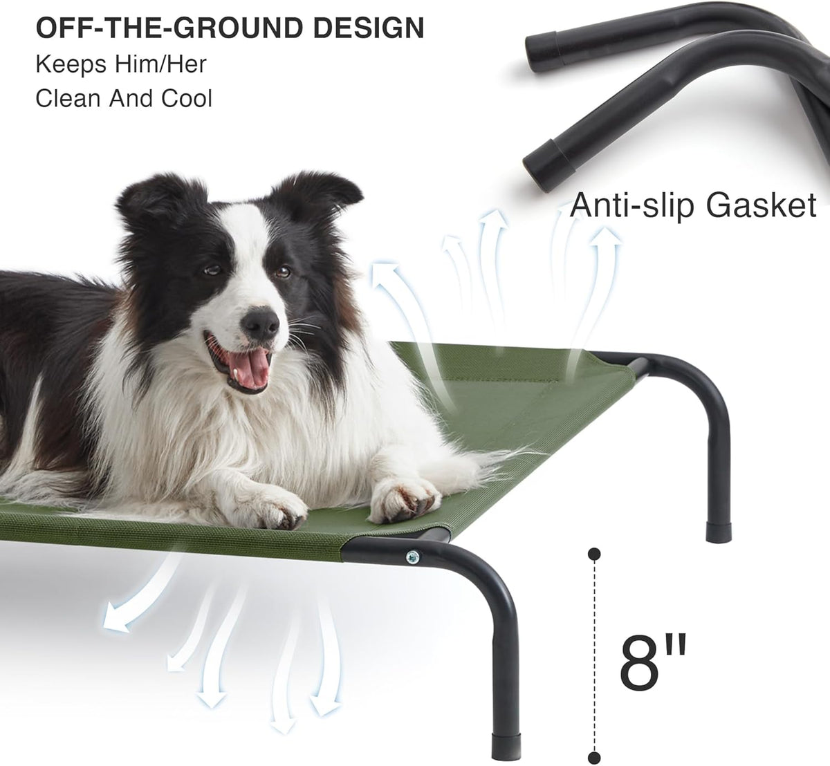 Love's cabin Elevated Cooling Dog Bed for Large Dogs, Portable Indoor & Outdoor Raised Pet Dog Cat
