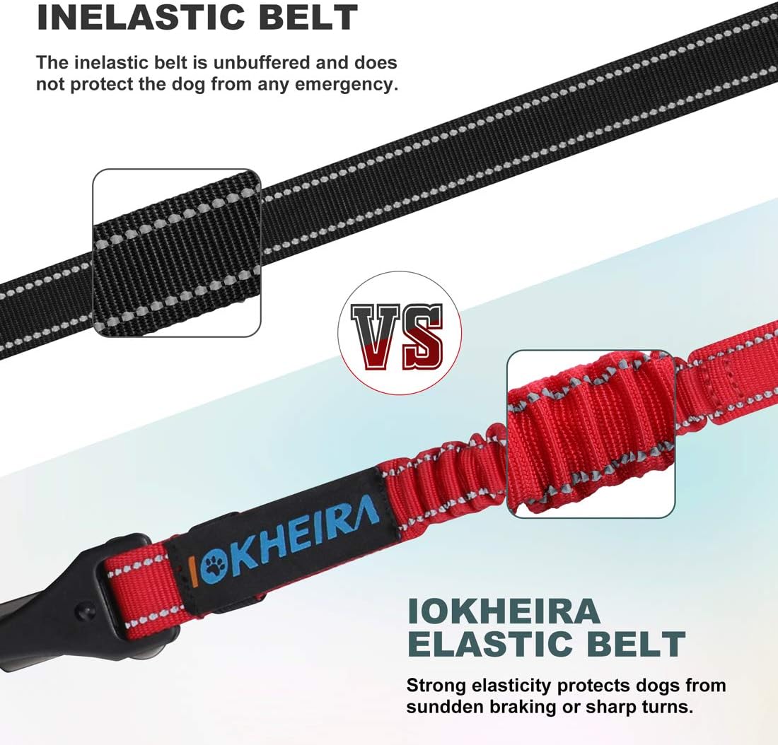 IOKHEIRA Dog Seat Belt 3-in-1 Car Harness for Dogs Adjustable Safety Seatbelt for Car Durable Nylon