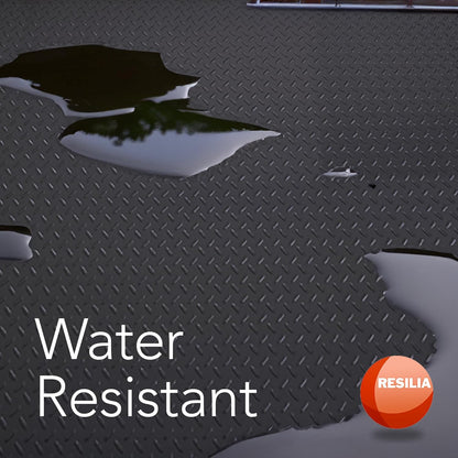 RESILIA Heavy Duty Garage Floor Runner & Protector Mat - Slip Resistant Diamond Plate PVC Mats