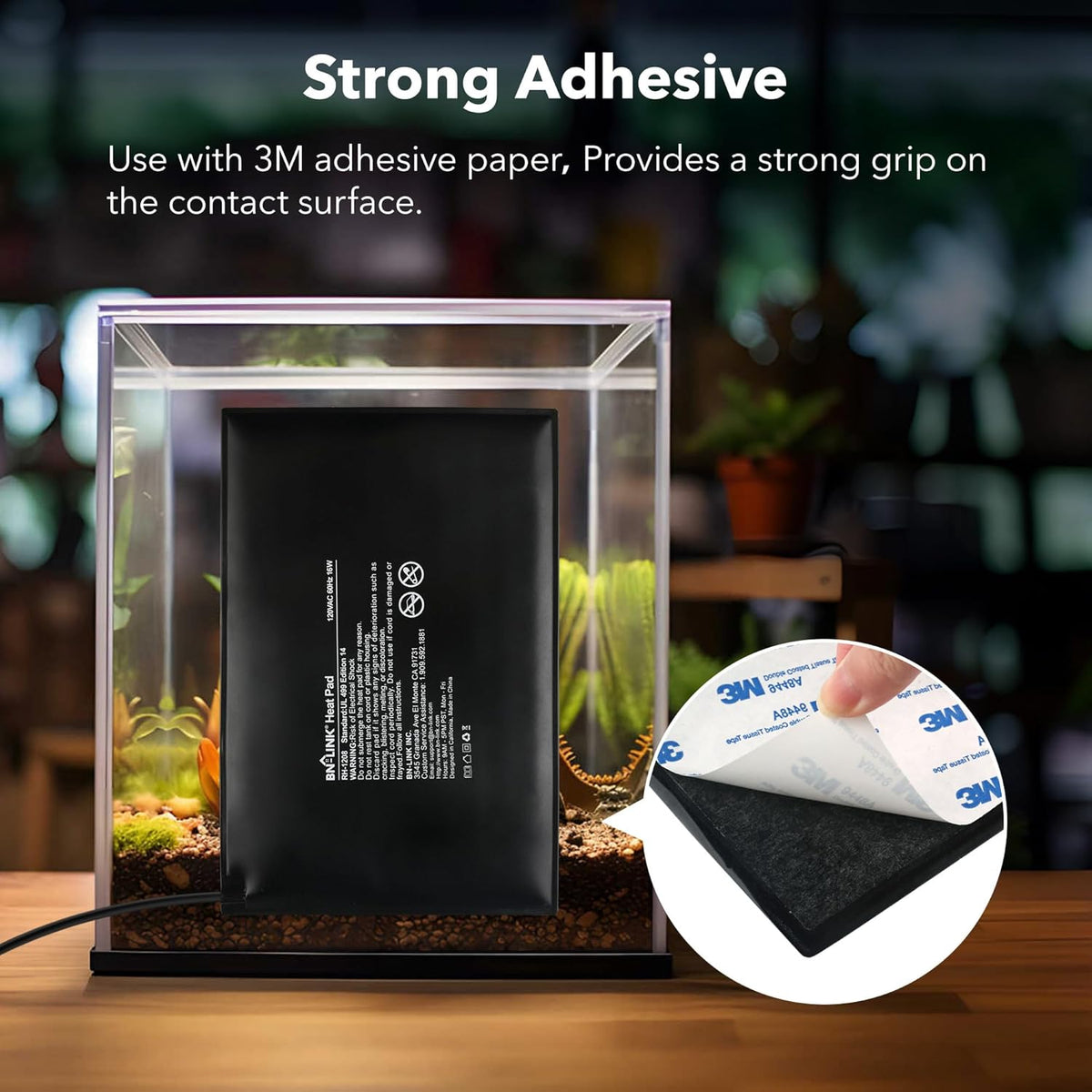 BN-LINK Durable Reptile Heating Pad 8" X 12" with Digital Thermostat Under Tank Heater Terrarium