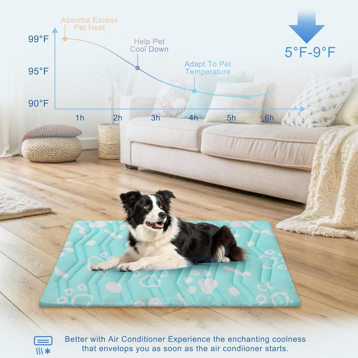 BEAUTYZOO Upgrade Dog Cooling Mat Extra Large, Reversible Self-Cooling Mat for Dogs, Thicken Pet