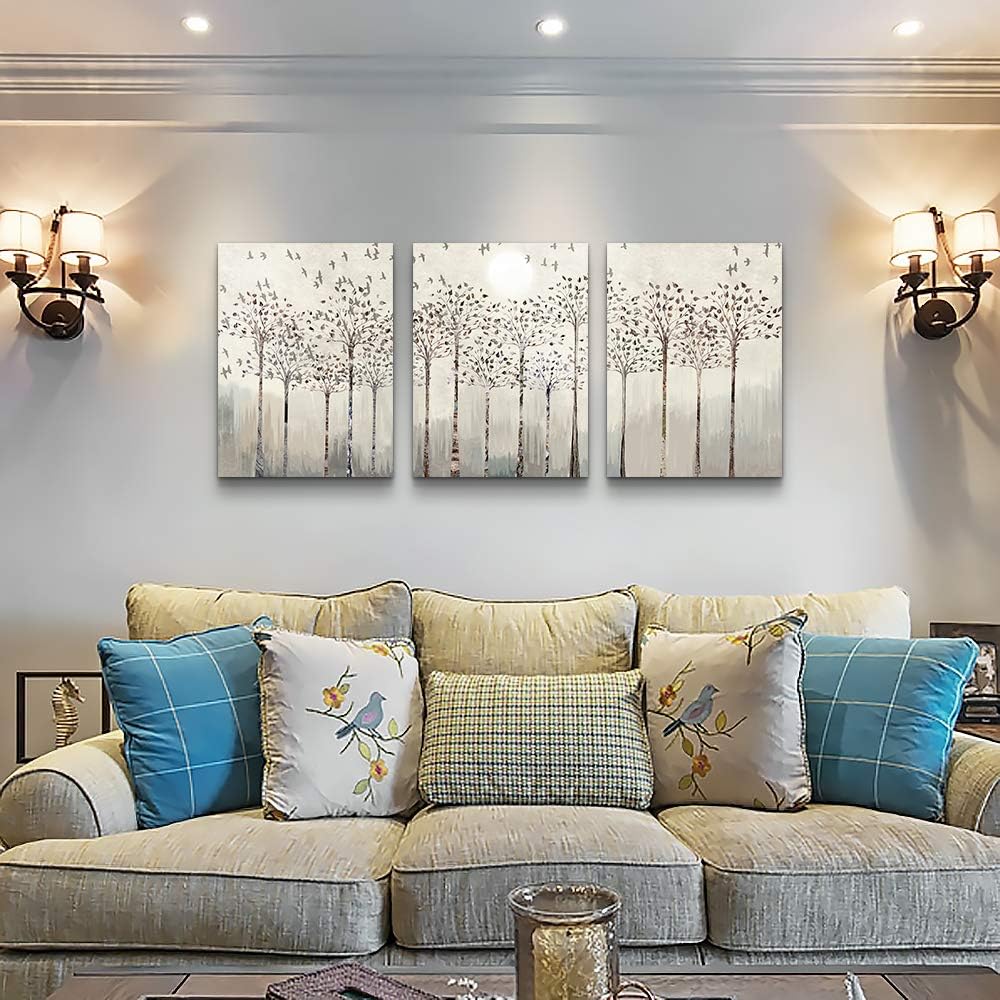 trees and birds Abstract Paintings Canvas Prints Wall Art for Bedroom Bathroom Wall Decor office