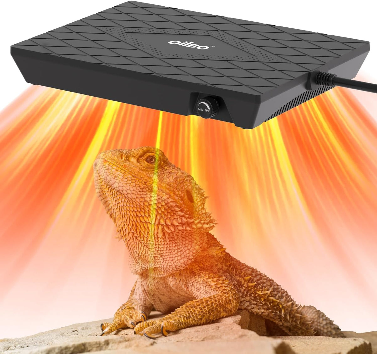 Oiibo Reptile Heating Panel Temperature Adjustable Heat Panel Fan for Terrariums, Energy Efficient