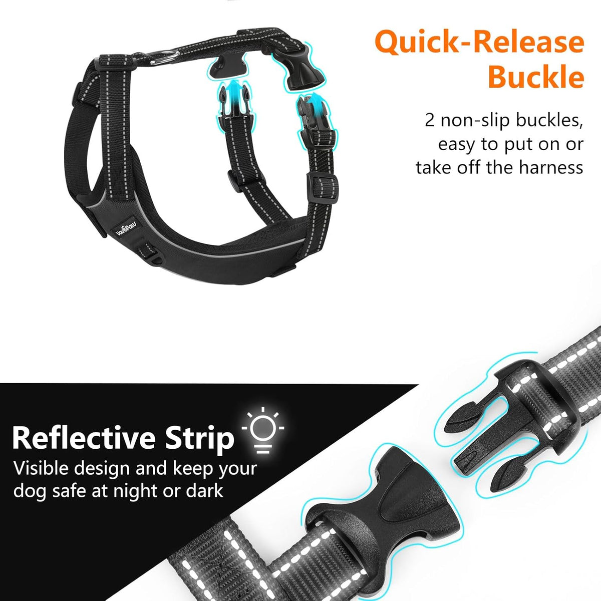 Dog Seat Belt Harness for Car, Dog Car Harness Adjustable Mesh Breathable & Dogs Seatbelt Safety