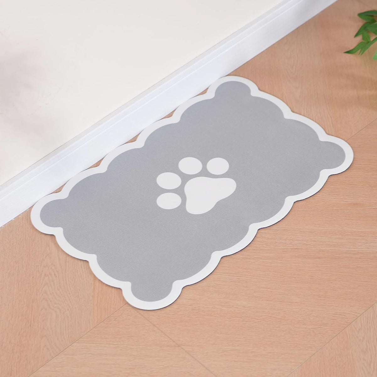 Ralxion Scalloped Dog Feeding Mat, Absorbent Mats for Dog Food and Water Bowl, Dispenser, Cute