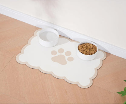 Ralxion Scalloped Dog Feeding Mat, Absorbent Mats for Dog Food and Water Bowl, Dispenser, Cute