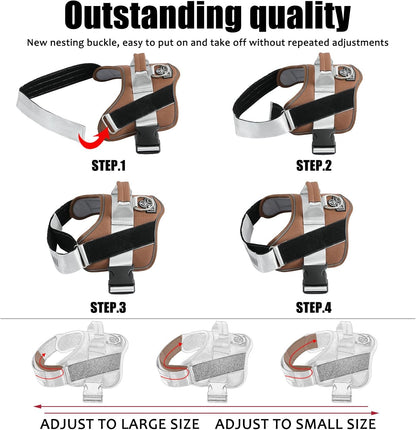 Bolux Dog Harness, No-Pull Reflective Dog Vest, Breathable Adjustable Pet Harness with Handle for