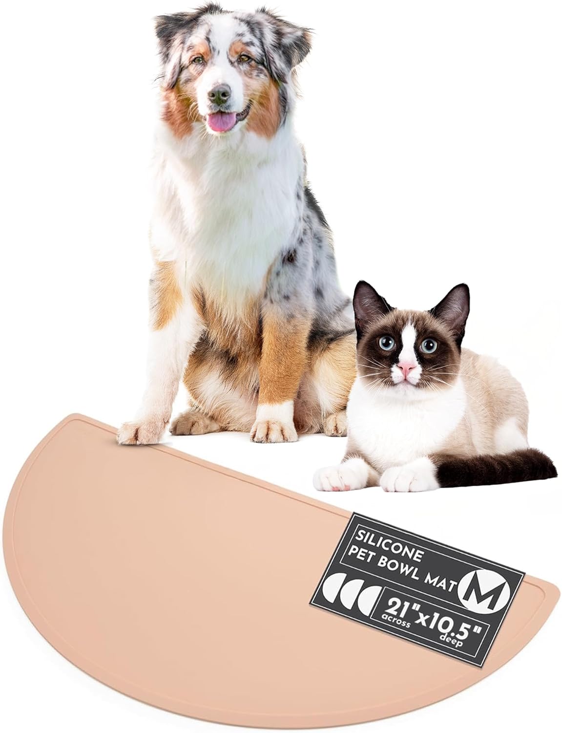 Waterproof Silicone Pet Food Mat - Non-Slip, Spill-Proof Feeding Mats for Floors, Raised Edge