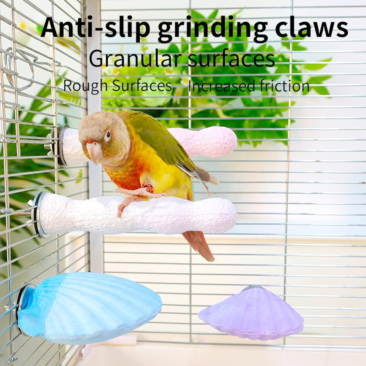 Parrot Perch Bird Perches for Cage Parrot Beak Grinding Stone Rough Surface High Calcium Mineral