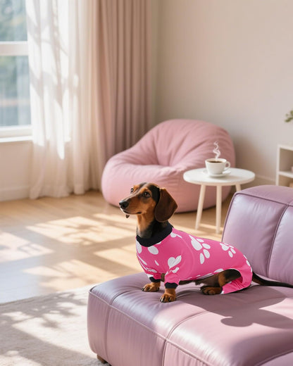PET SHOW 4 Pack Dog Pajamas for Medium Large Dogs Girl Soft Stretchy PJs Paw Floral Jumpsuit Dog