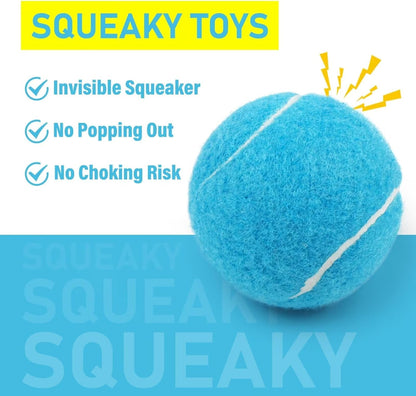 Prime Pets Tennis Balls for Dogs, 2.5 Inch Squeaky Dog Toys, Interactive Pet Dog Toy Balls for