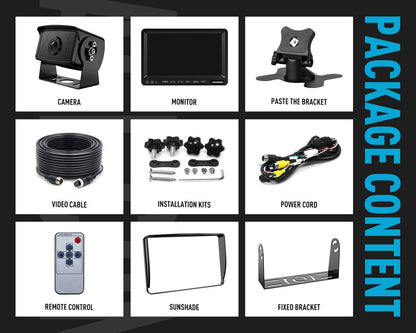 FOOKOO ??HD Backup Camera System Kit,7" 1080P Reversing Monitor+IP69 Waterproof Rear View