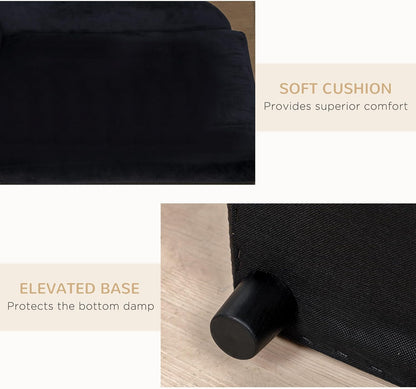 PawHut Luxury Fancy Dog Couch with Hidden Storage, Small Dog Sofa Bed with 2" Soft Foam, Modern Pet
