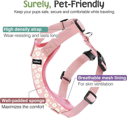Dog Seat Belt, Safety Vest Dog Car Harness with Adjustable Buckle Dog Seat Belt for Vehicle Nylon