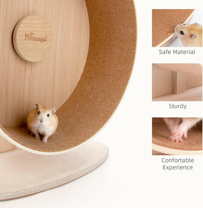 Niteangel Wooden Hamster Exercise Wheel: - Silent Hamster Running Wheel for Hamsters Gerbil Mice