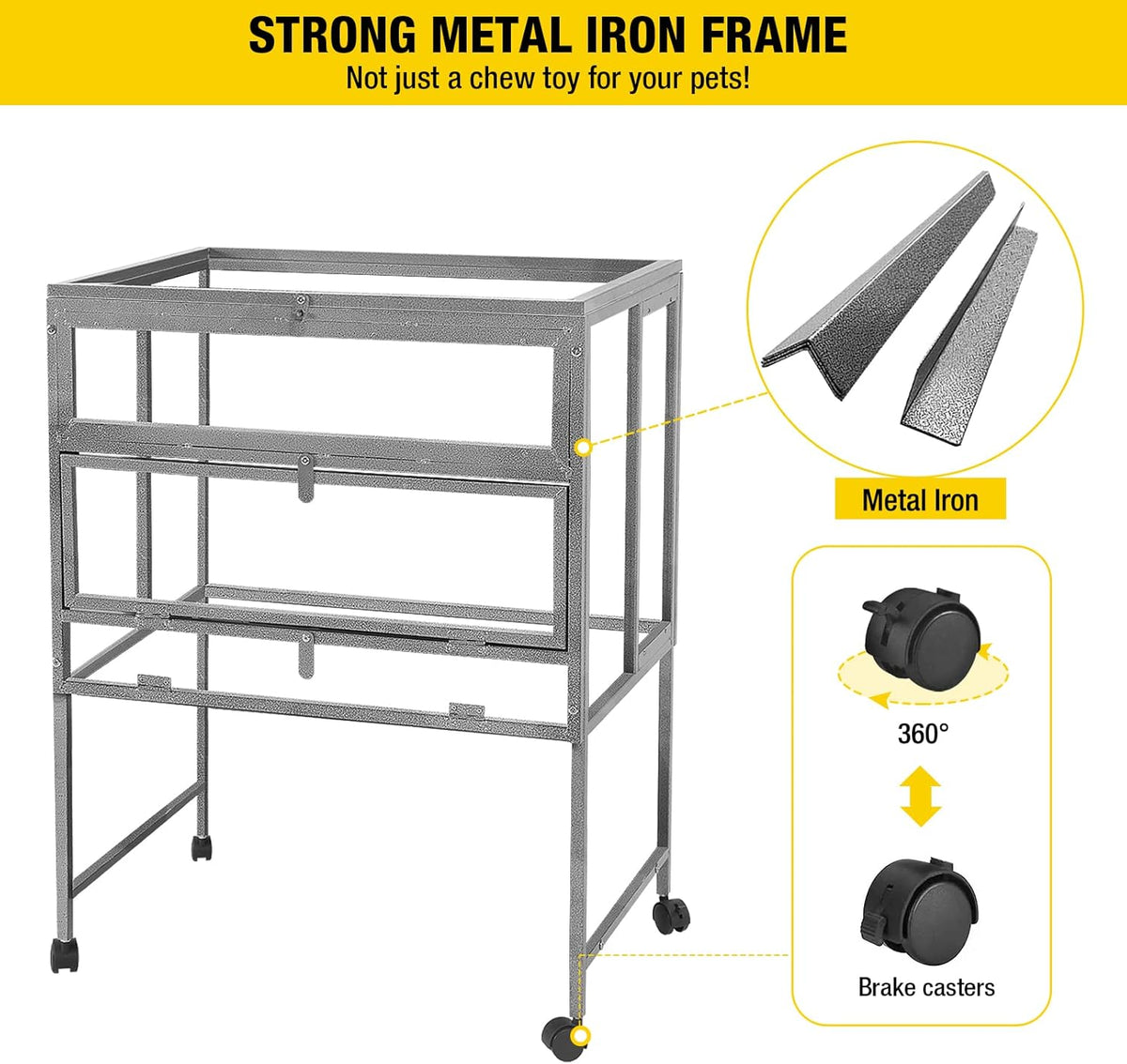 Guinea Pig Cage Metal Frame Hamster Cage Upgrade Anti-Chewing Rat House Indoor Outdoor Use Small