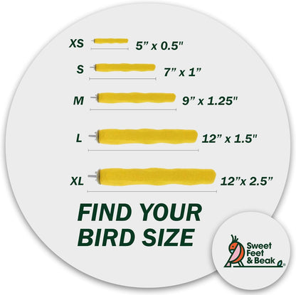 Comfort Grip Safety Perch for Bird Cages - Pedicure Perch for Birds to Keep Nails and Beaks in Top