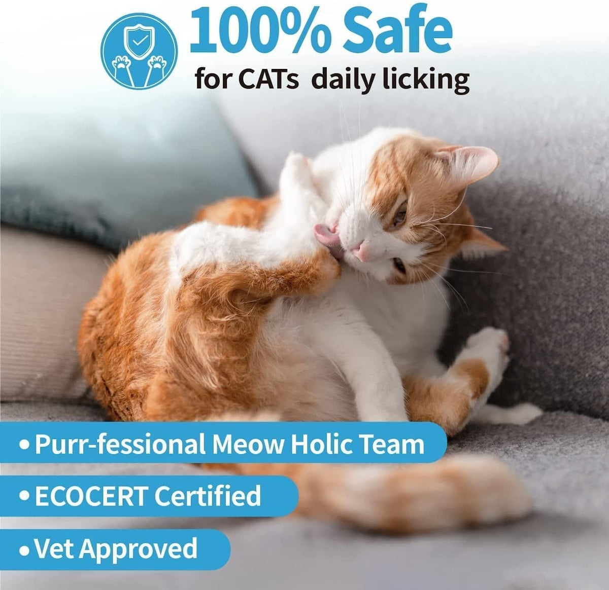 Mooncat Waterless Cat Shampoo+Cat Brush, Licking Safe Dry Shampoo for Cats, No Rinse Foam Cat Bath