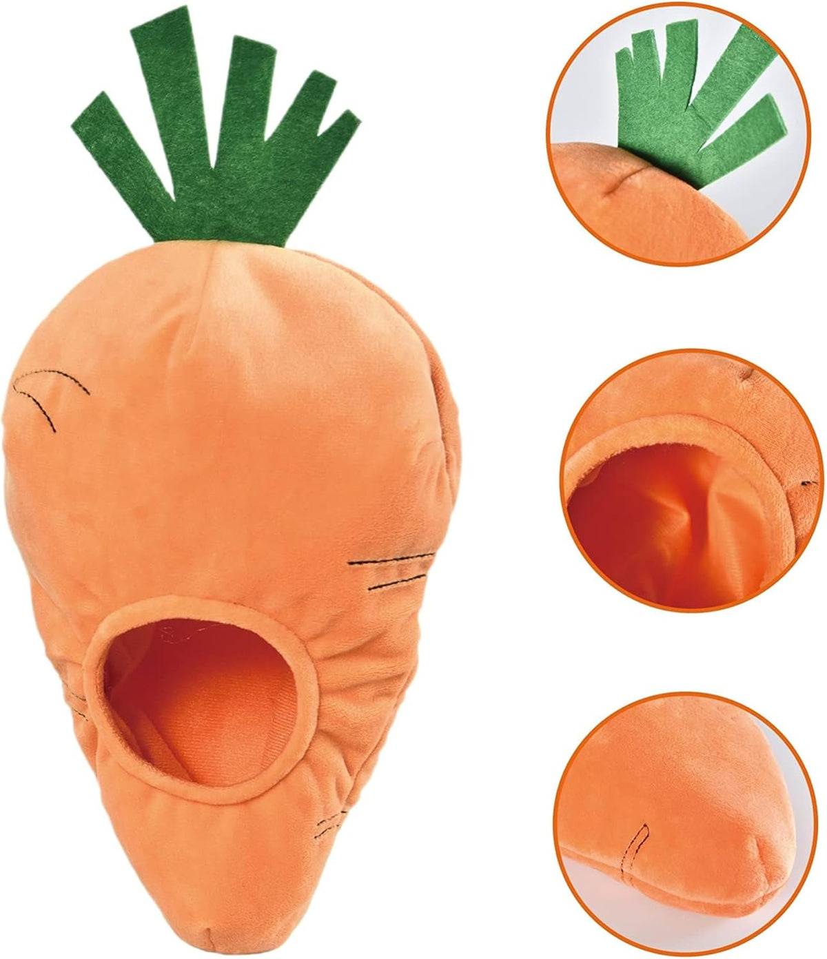 Amazon Basics Interactive Hide and Seek Squeaky Dog Plush Toy, Rabbit and Carrot, Orange and White